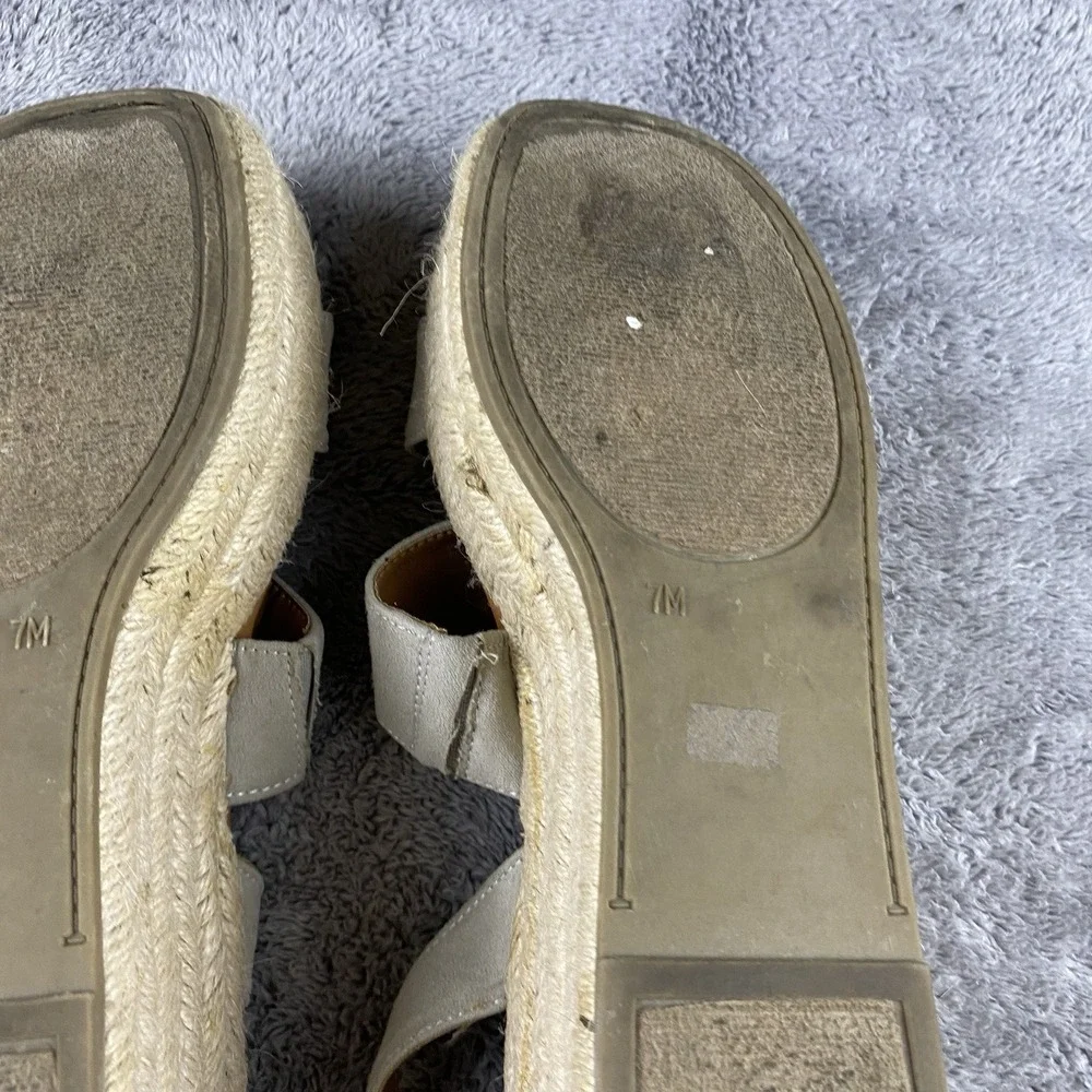 American Eagle Espadrille Platform Sandals  Womens Size 7 Faux Suede Beige